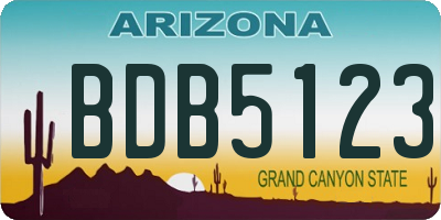 AZ license plate BDB5123