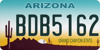 AZ license plate BDB5162