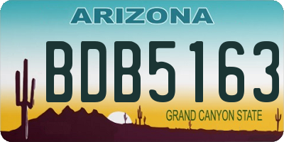 AZ license plate BDB5163