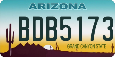 AZ license plate BDB5173