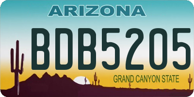 AZ license plate BDB5205