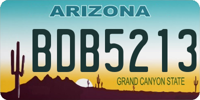 AZ license plate BDB5213