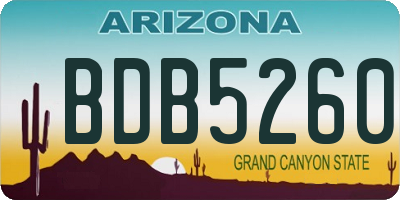 AZ license plate BDB5260