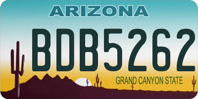 AZ license plate BDB5262