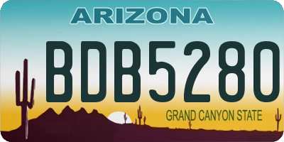 AZ license plate BDB5280