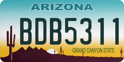 AZ license plate BDB5311