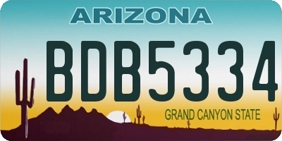 AZ license plate BDB5334