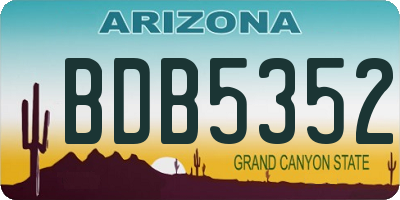 AZ license plate BDB5352