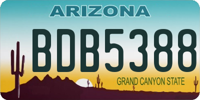 AZ license plate BDB5388