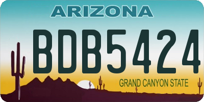 AZ license plate BDB5424