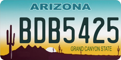 AZ license plate BDB5425