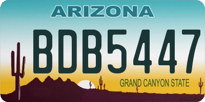 AZ license plate BDB5447