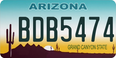 AZ license plate BDB5474