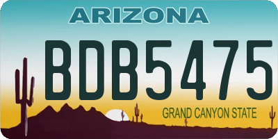 AZ license plate BDB5475