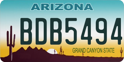 AZ license plate BDB5494