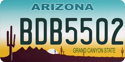 AZ license plate BDB5502