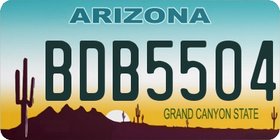 AZ license plate BDB5504