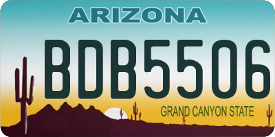 AZ license plate BDB5506