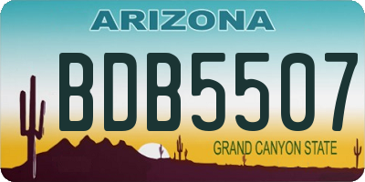 AZ license plate BDB5507