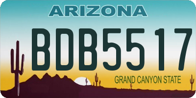 AZ license plate BDB5517