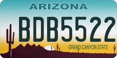 AZ license plate BDB5522