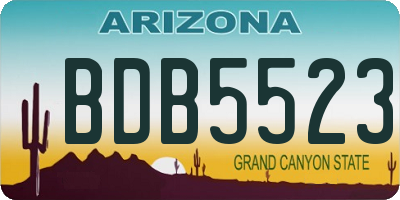 AZ license plate BDB5523