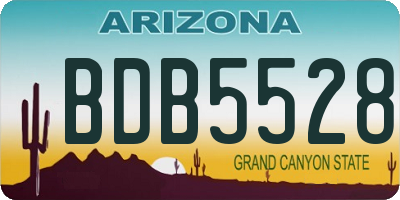 AZ license plate BDB5528