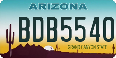 AZ license plate BDB5540