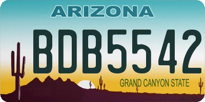 AZ license plate BDB5542