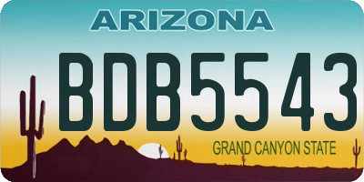 AZ license plate BDB5543