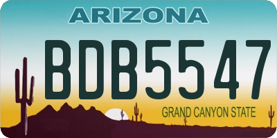 AZ license plate BDB5547