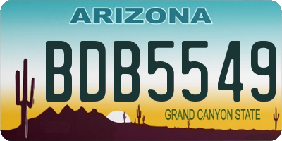 AZ license plate BDB5549