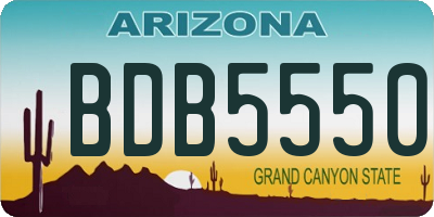 AZ license plate BDB5550