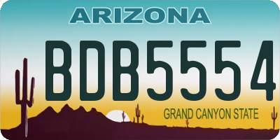 AZ license plate BDB5554