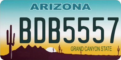 AZ license plate BDB5557