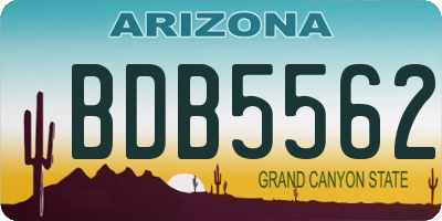 AZ license plate BDB5562