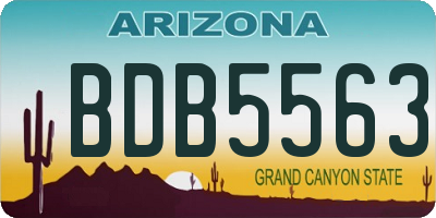 AZ license plate BDB5563