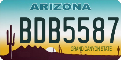 AZ license plate BDB5587