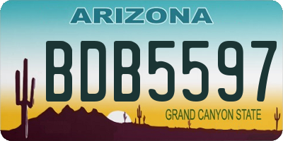 AZ license plate BDB5597