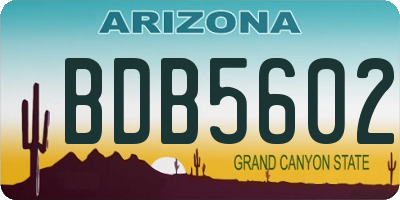 AZ license plate BDB5602