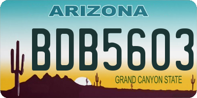 AZ license plate BDB5603