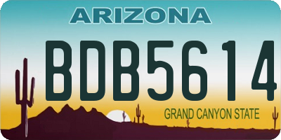 AZ license plate BDB5614