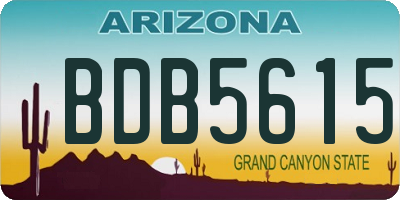 AZ license plate BDB5615