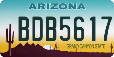 AZ license plate BDB5617