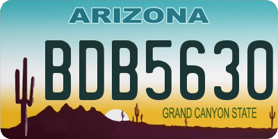 AZ license plate BDB5630