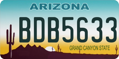 AZ license plate BDB5633