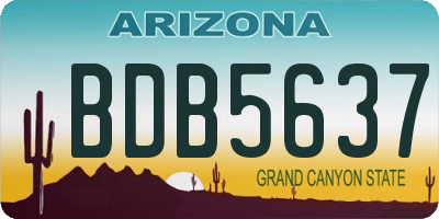 AZ license plate BDB5637