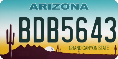 AZ license plate BDB5643