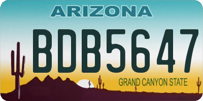 AZ license plate BDB5647