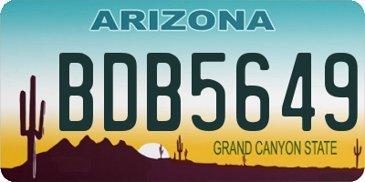 AZ license plate BDB5649